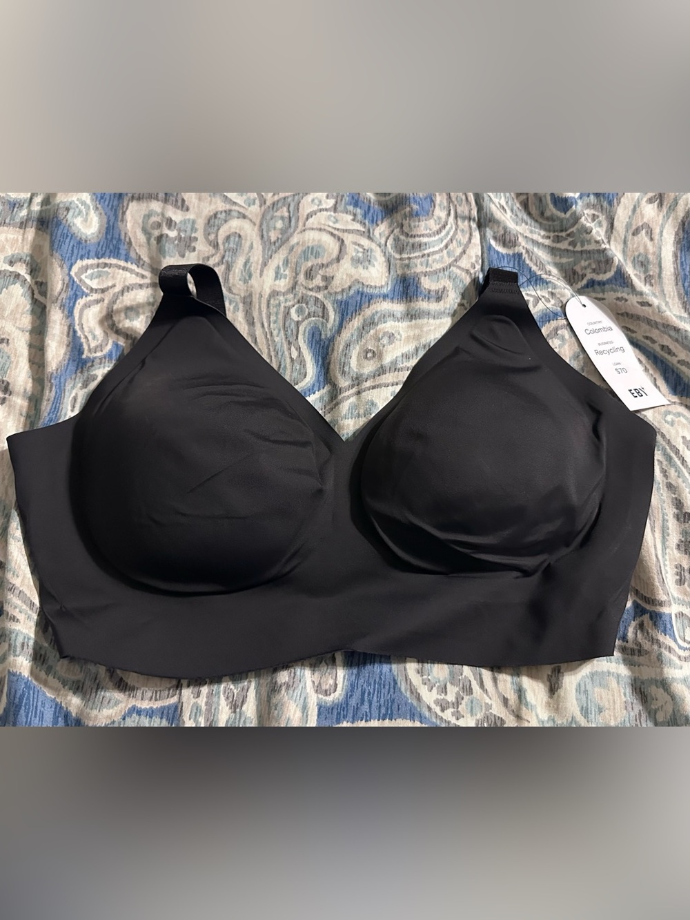 EBY Black Seamless Relief Bra - Size LDD